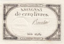 France 5 Pounds - 10 Brumaire Year II (31.10.1793) - Sign. Beurlier - Serial 27989