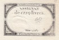 France 5 Pounds - 10 Brumaire Year II (31.10.1793) - Sign. Bol - Serial 27989