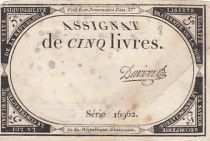 France 5 Pounds - 10 Brumaire Year II (31.10.1793) - Sign. Davion - Serial 16962