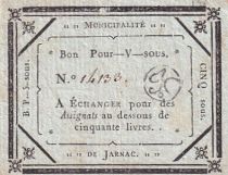 France 5 Sols - Charente  Municipalité de Jarnac - 1792