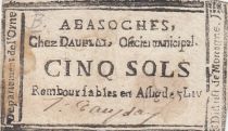 France 5 sols - Orne - Basoches - Chez Dauplay - 1792