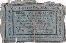 France 5 Sols - Sarthe - Municipalité de La-Ferté-Bernard - 12-01-1792