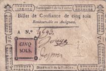 France 5 Sols - Sarthe - Municipalité de la Flèche - Serial A - 1791