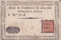 France 5 Sols - Sarthe - Municipalité de la Flèche - Série B - 1791