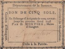 France 5 sols - Somme - Maire d\'Hangest - Faux ? - 04-1793