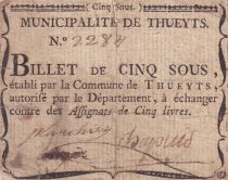 France 5 Sous - Ardèche - Thueyts - 1792