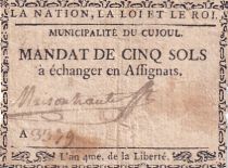 France 5 Sous - Aveyron - Cujoul - 1792 - Serial A