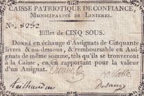 France 5 Sous - Cher - Linieres Caisse Patriotique - 1792
