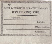 France 5 Sous - Gironde - Caisse Patriotique de Teste-de-Buch - 1792