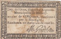 France 5 sous - Orne - District d\'Argentan, municipalité de Médavy - 1792 - Classé R5 Kolsky