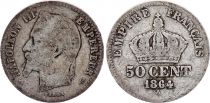 France 50 Centimes Francs Napoléon III 1864 A Paris - Argent