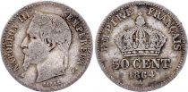 France 50 Centimes Francs Napoléon III 1864 A Paris - Argent