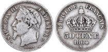 France 50 Centimes Francs Napoléon III 1864 A Paris - Argent