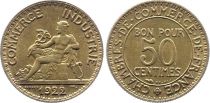 France 50 Centimes Mercury seated - 1922