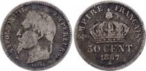 France 50 Centimes Napoleon III - 1867 A Paris - Argent