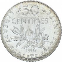 France 50 Centimes Semeuse - 1916