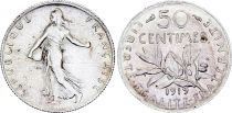 France 50 Cents Semeuse - 1919 - Silver