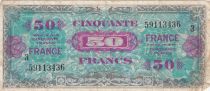 France 50 Francs - Allied Military Currency - 1944 - Serial 3