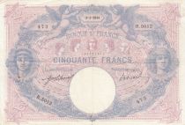 France 50 Francs - Blue and Pink - 03-01-1914 - Serial R.5012