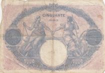 France 50 Francs - Blue and pink - Serial V.8165 - 1918