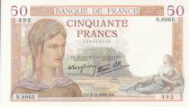 France 50 Francs - Ceres - 03-11-1938 - Serial N.8965