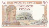 France 50 Francs - Ceres - 03-11-1938 - Serial N.8965