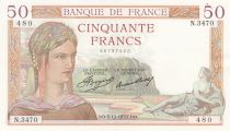 France 50 Francs - Ceres - 05-12-1935 - Serial N.3470