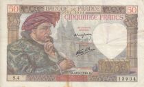 France 50 Francs - Jacques Coeur - 13-06-1940 - Serial S.4