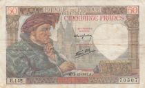 France 50 Francs - Jacques Coeur - 18-12-1941 - Serial E.142