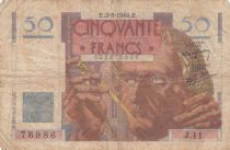 France 50 Francs - Le Verrier - 02-05-1946 - Serial J.11