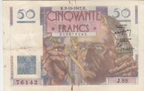 France 50 Francs - Le Verrier - 02-10-1947 - Serial J.88