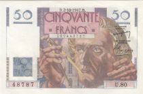 France 50 Francs - Le verrier - 02-10-1947 - Serial U.80