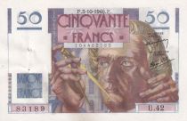 France 50 Francs - Le Verrier - 03-10-1946 - Serial U.042