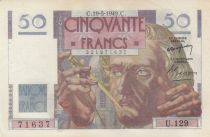 France 50 Francs - Le Verrier - 19-05-1949 - Serial U.129