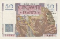 France 50 Francs - Le Verrier - 29-06-1950 - Serial R.152