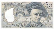 France 50 Francs - Quentin de la Tour - 1990 - Serial G.62