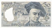 France 50 Francs - Quentin de la Tour - 1990 - Serial N.60