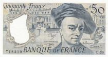 France 50 Francs - Quentin de la Tour - 1990 - Serial U.59