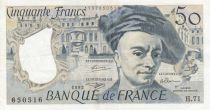 France 50 Francs - Quentin de la Tour - 1991 - Serial H.71