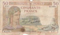 France 50 Francs Ceres - 05-12-1935 Serial M.3394