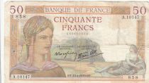 France 50 Francs Ceres - 13-04-1939 Serial A.10147