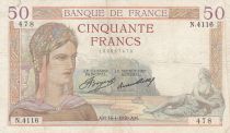 France 50 Francs Ceres - 16-04-1936 - Serial N.4116