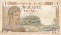 France 50 Francs Ceres - 17-01-1935 Serial X.304