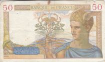 France 50 Francs Ceres - 22-02-1940 Serial H.12436