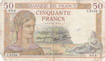 France 50 Francs Ceres - 28-04-1938 - Serial C.8134