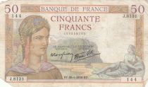 France 50 Francs Ceres - 28-04-1938 - Serial J.8131