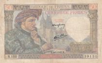 France 50 Francs Jacques Coeur - 08-01-1942 Serial N.155