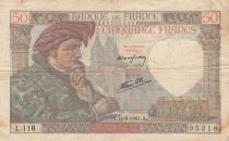 France 50 Francs Jacques Coeur - 11-09-1941 - Serial L.116