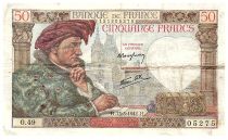 France 50 Francs Jacques Coeur - 13-03-1941 - Serial O.19-05275 - F.19.06