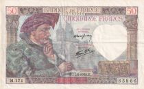 France 50 Francs Jacques Coeur - 15-05-1942 - Serial H.171